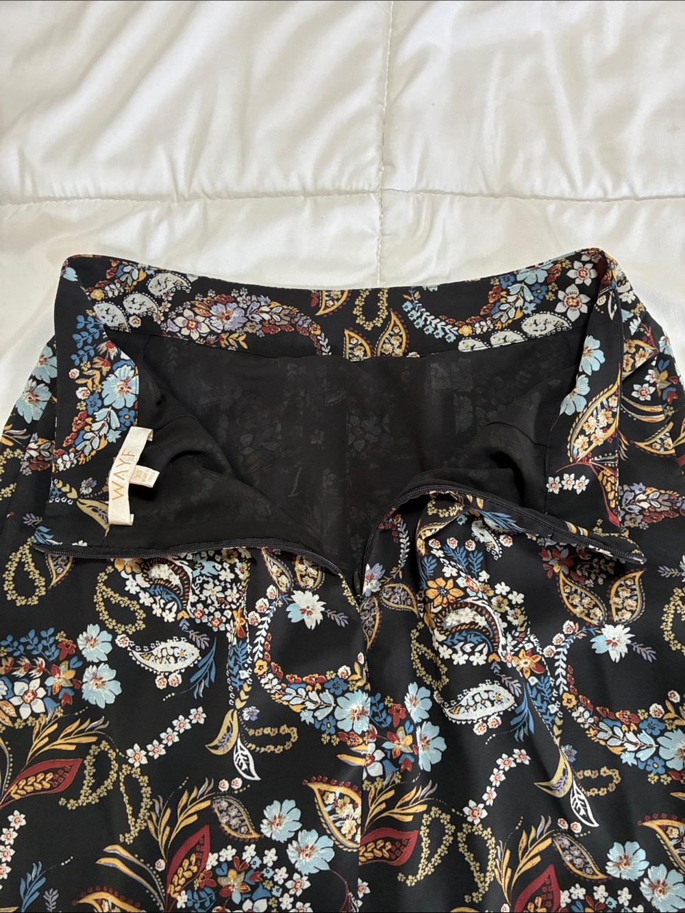 Wayf Black Floral Maxi Skirt with Paisley Accents - Picture 3 of 6